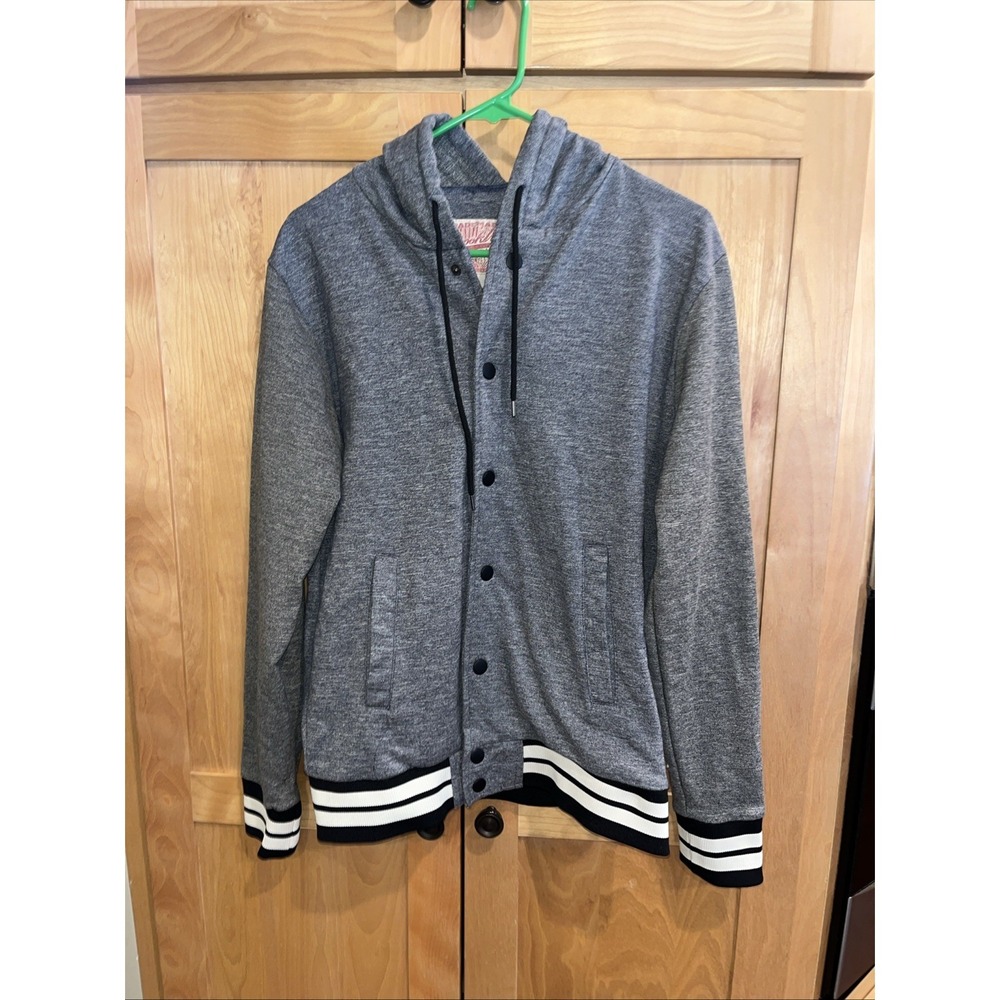 Trademark Brooklyn Cloth Men's Varsity Jacket Style Hoodie Gray Size L